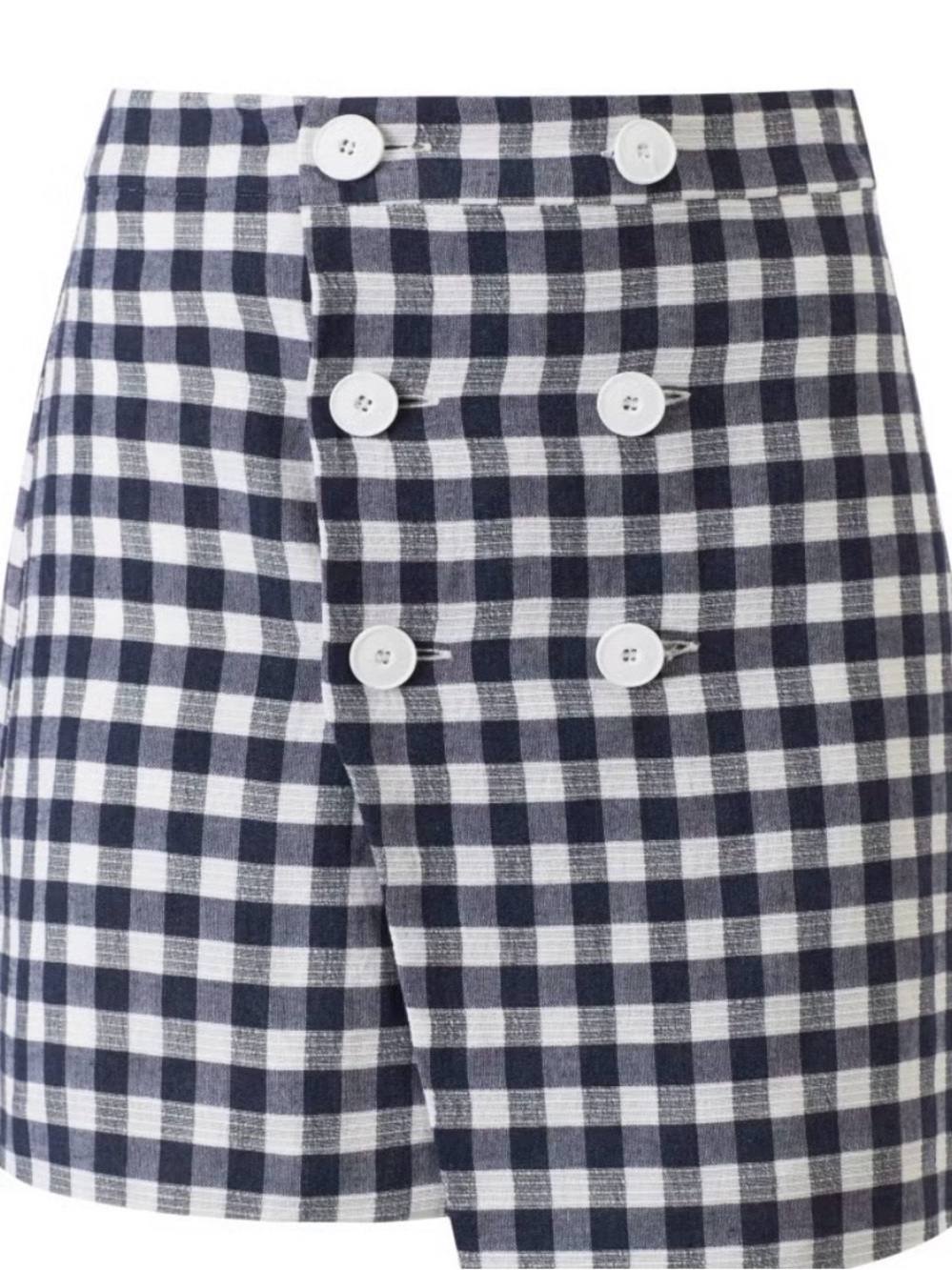 Mango Checkered Mini Skirt with Button Accents
